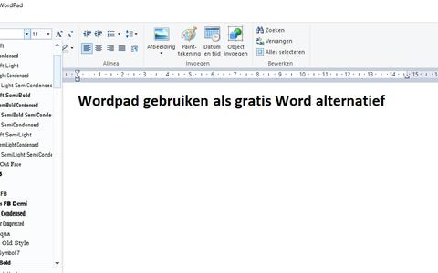 Wordpad is een standaard app in Windows 10. 