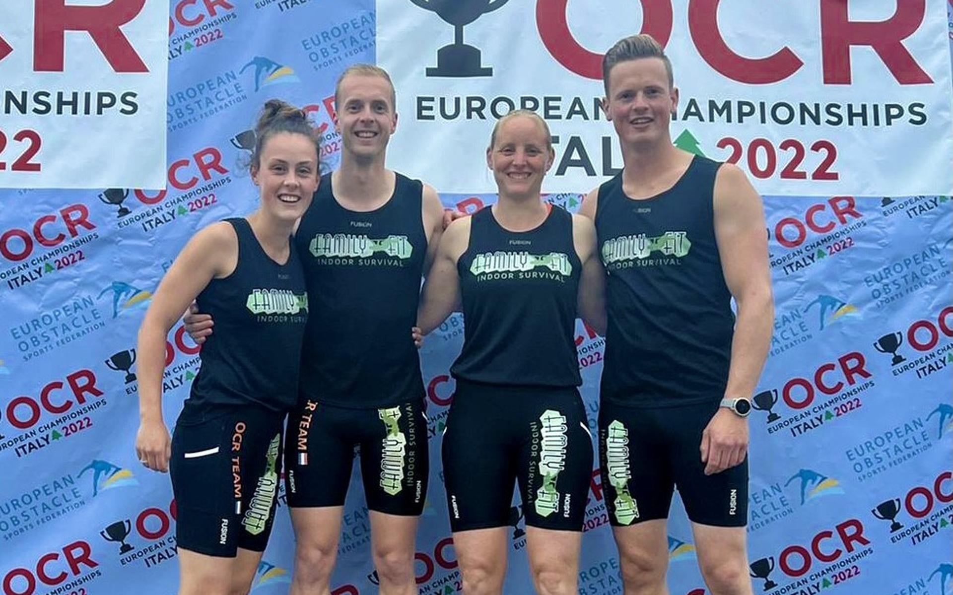 Het OCR Team FamilyFit op het Europees kampioenschap obstakelrun.