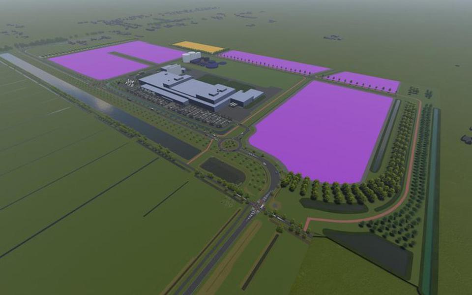 Impressie van de nieuwe fabriek op bedrijventerrein Riegmeer.