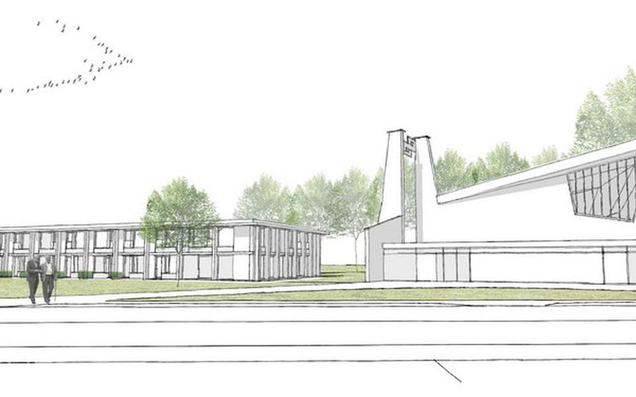Impressie van de nieuwbouw bij de Oosterkerk in Hoogeveen Impressie van de nieuwbouw bij de Oosterkerk in Hoogeveen