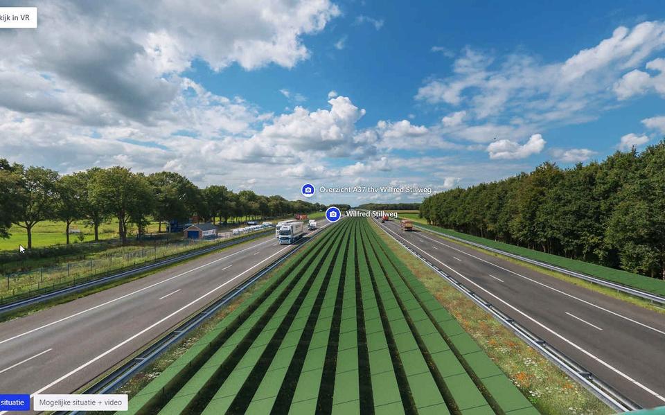 Een autosnelweg biedt veel ruimte voor zonnepanelen, maar critici vrezen dat dit ten koste gaat van de verkeersveiligheid.