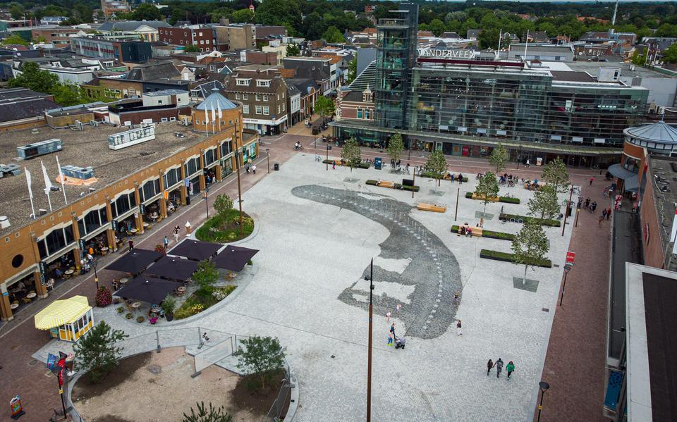 Het nieuwe Koopmansplein in Assen. 